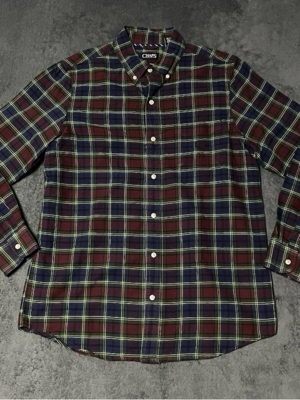 Ralph Lauren Chaps Fall Flannel Plaid Button Down Shirt Mens M Long Sleeve